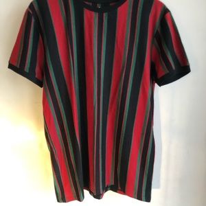 Vintage Style Striped tee Sz L